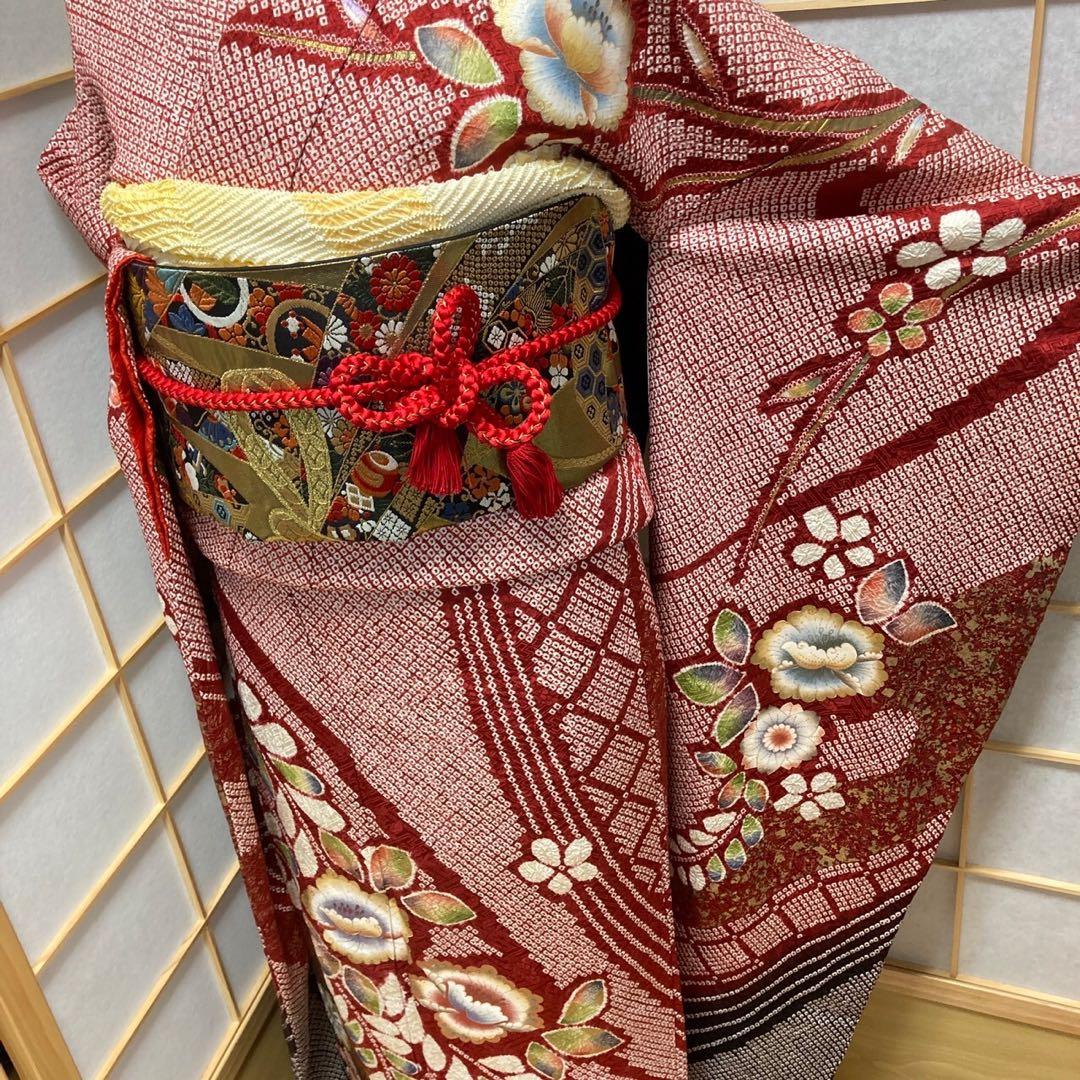 あきママ様［1205］振袖 絞り 金彩 成人式 卒業式 正絹 着物 袷