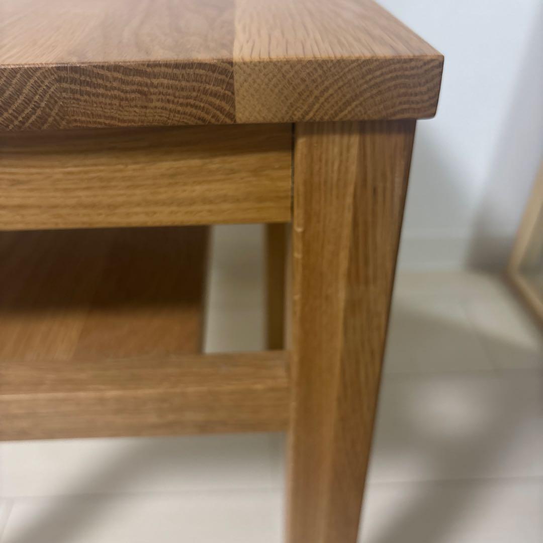 無印良品　木製サイドテーブルベンチ　板座　節あり