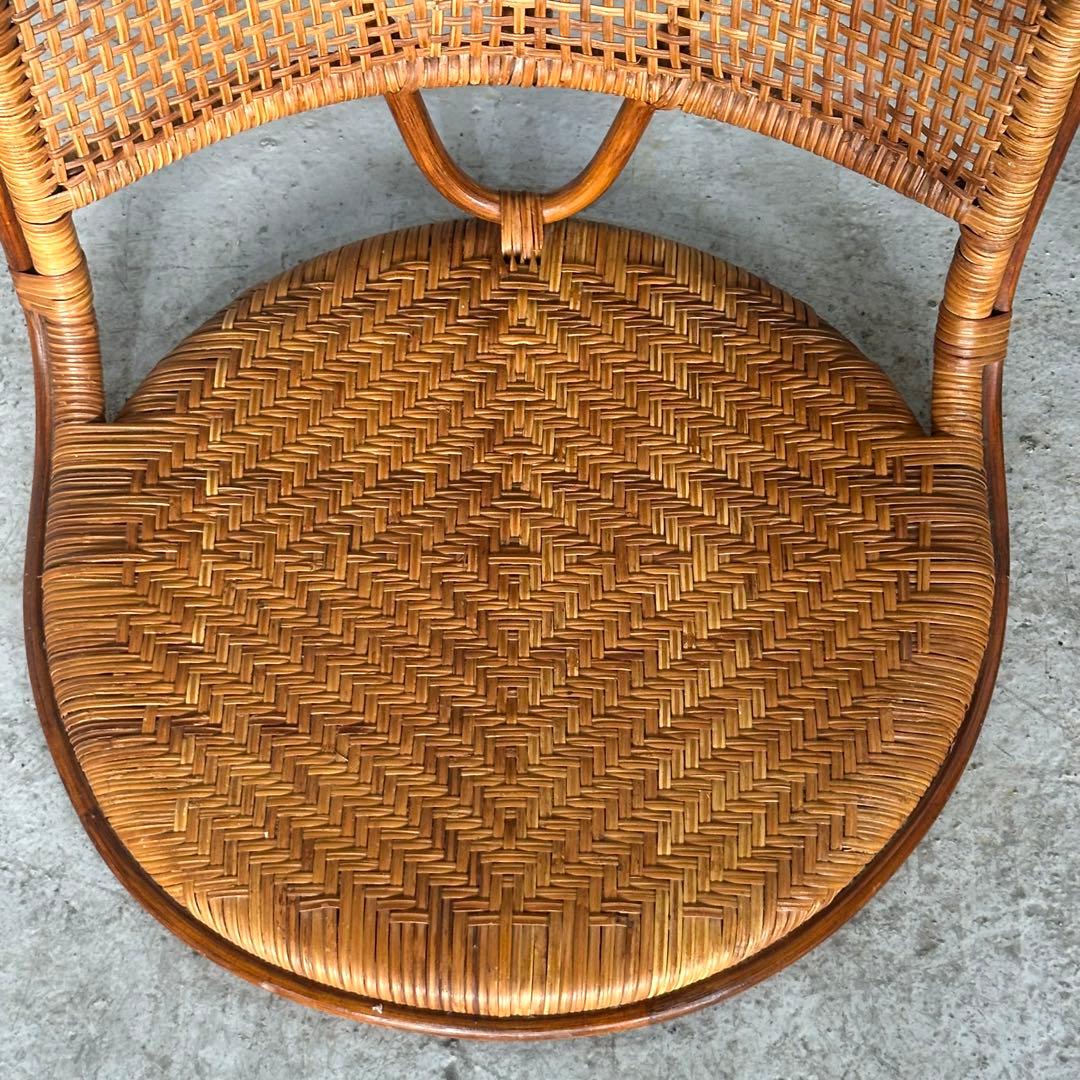 ꧁オールドラタン꧂籐ラタンフレーム 座椅子 ナチュラル天然素材　2脚セット