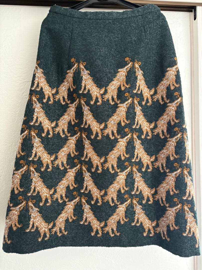 ミナペルホネン⚮̆̈ wolf & flower セミフレアスカート　完売　生地