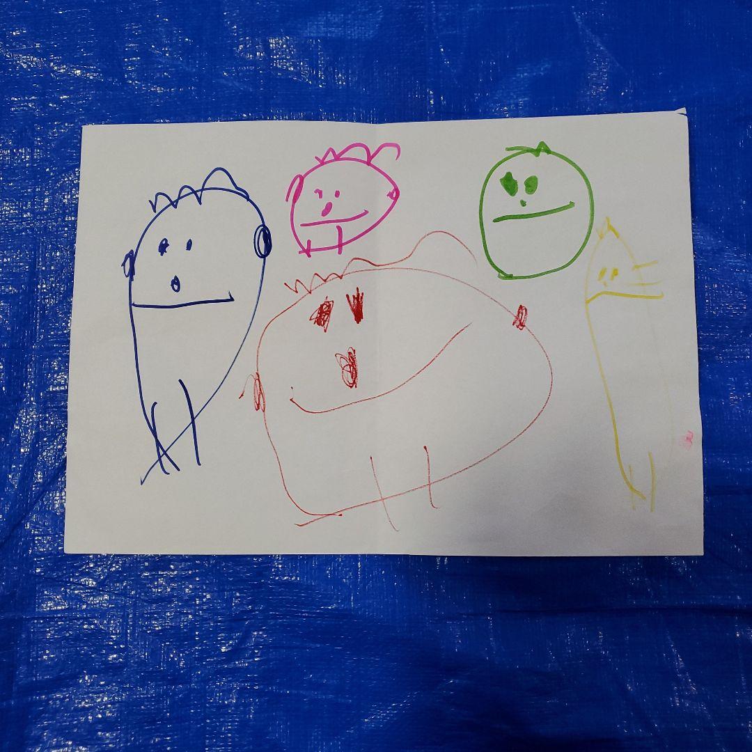 子供の絵 5キャラクター A4サイズ 6まいセット