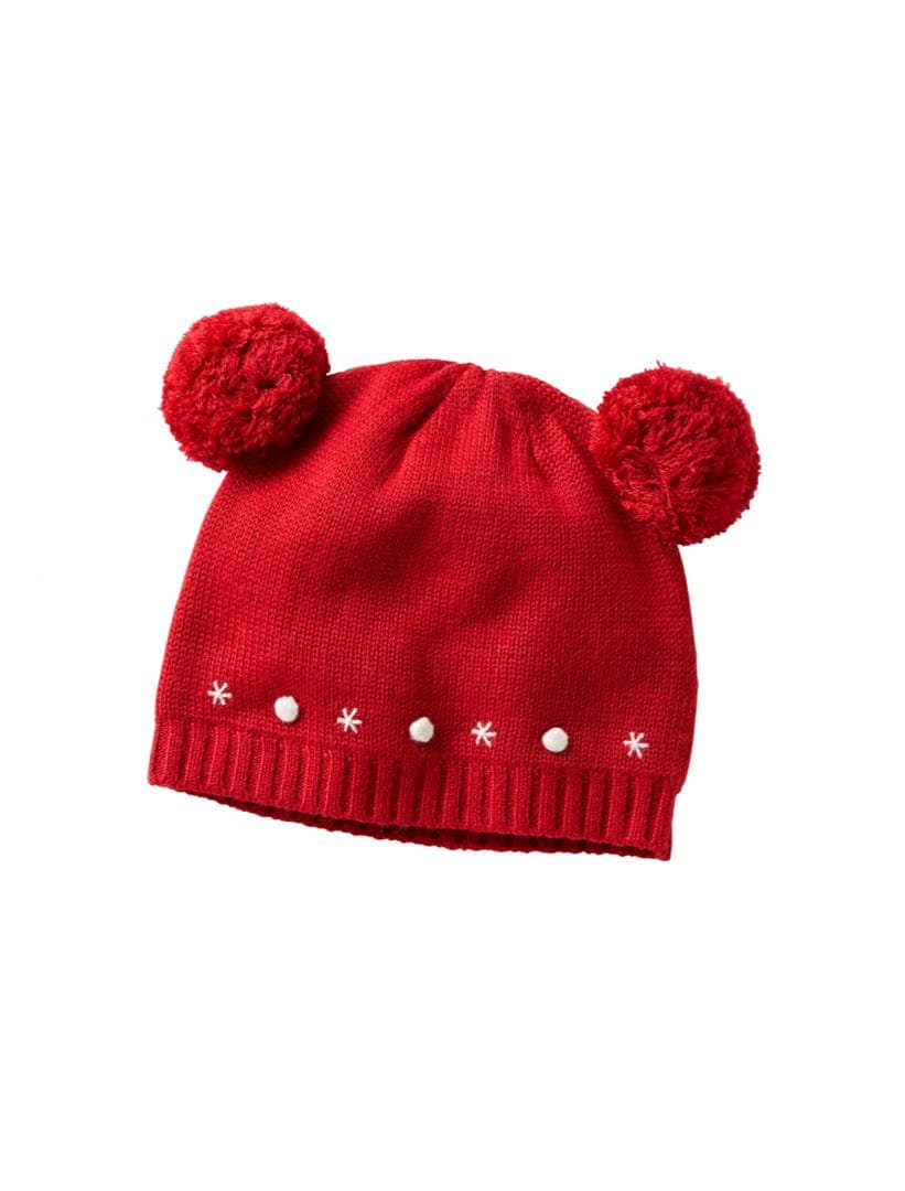新品未使用　ファミリア　familiar クマ耳付きニット帽　赤　ファミちゃん