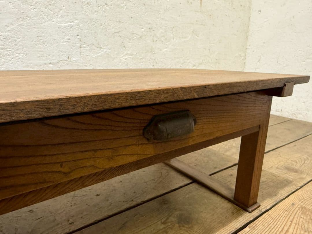 1155 アンティーク　文机　ローテーブル　座卓　ちゃぶ台　古家具　レトロ　引出