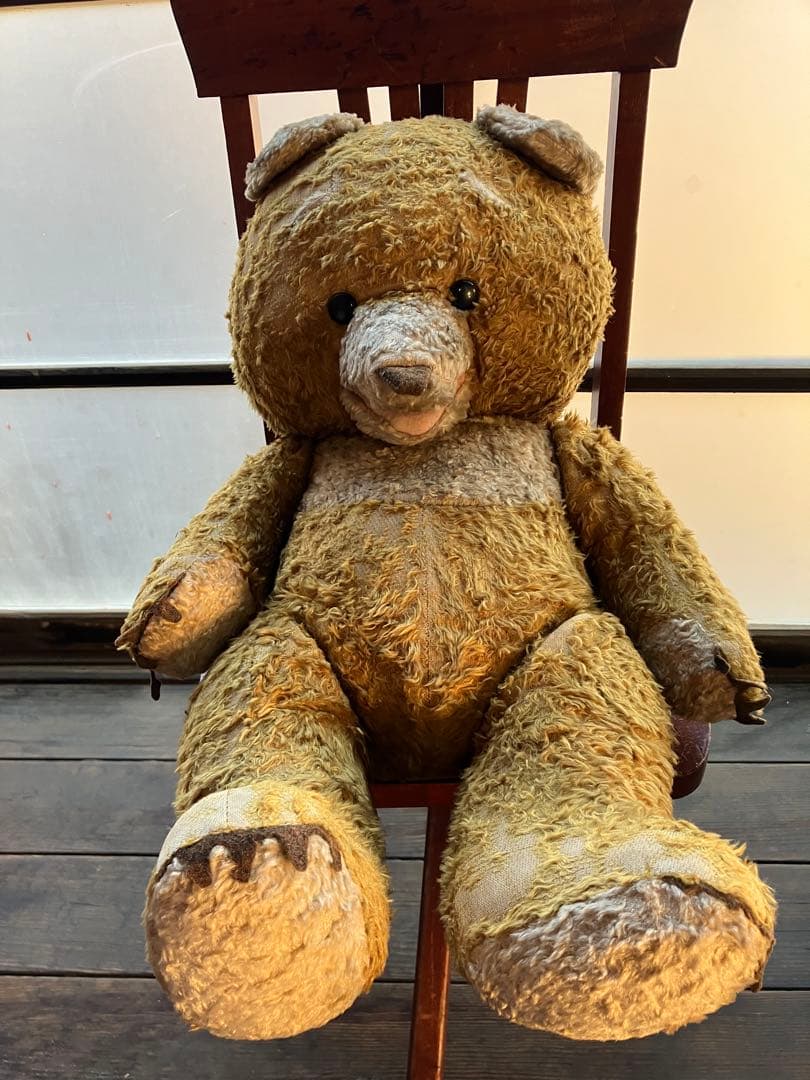 ハンガリー アンティーク テディベア ぼろぼろになるまで愛されたくまのぬいぐるみ