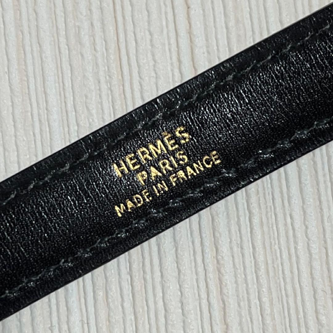 エルメス　正規品　ストラップ　クロシェット　カデナ　ブラック　ボックスカーフ