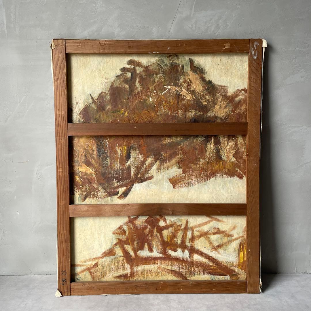 木製フレーム　キャンバス　油彩画　抽象画　人物　ヴィンテージ　画家　作家　手描き