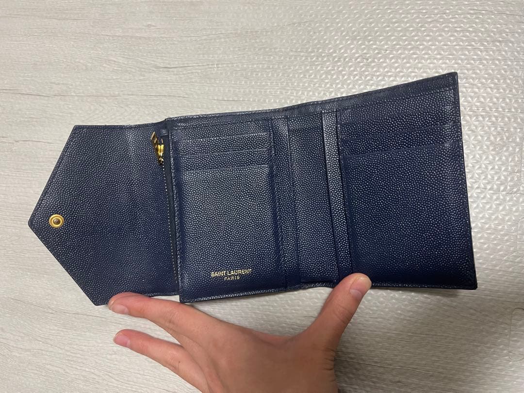 YSL 青　財布