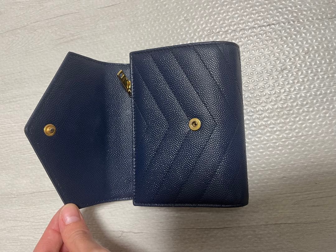 YSL 青　財布