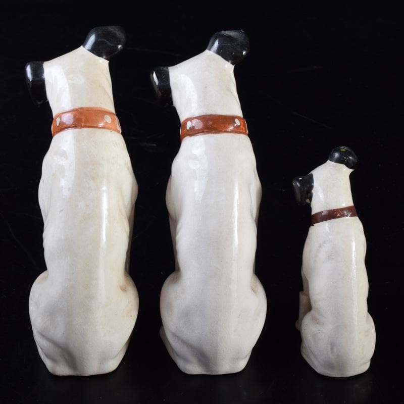 アンティーク　陶器製　ビクター犬　ニッパー君　大中小13点まとめて　M8146A