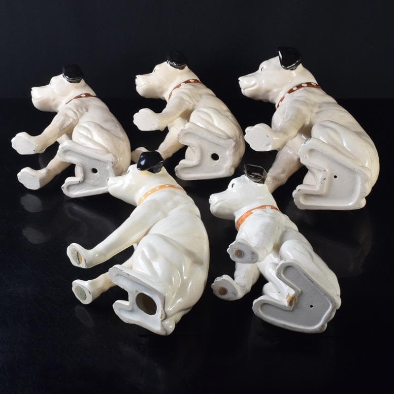 アンティーク　陶器製　ビクター犬　ニッパー君　大中小13点まとめて　M8146A