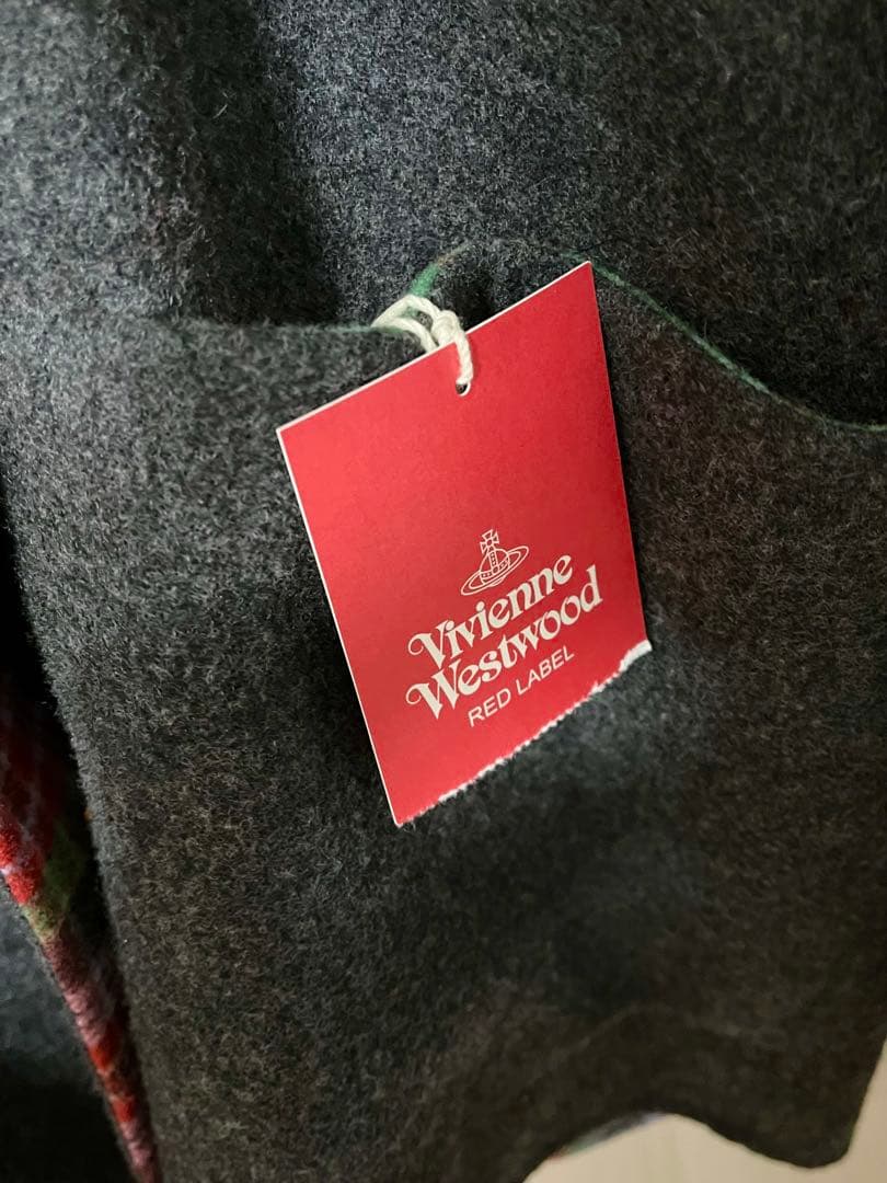 Vivienne Westwood タータンチェックリバーダブルコート　グレー