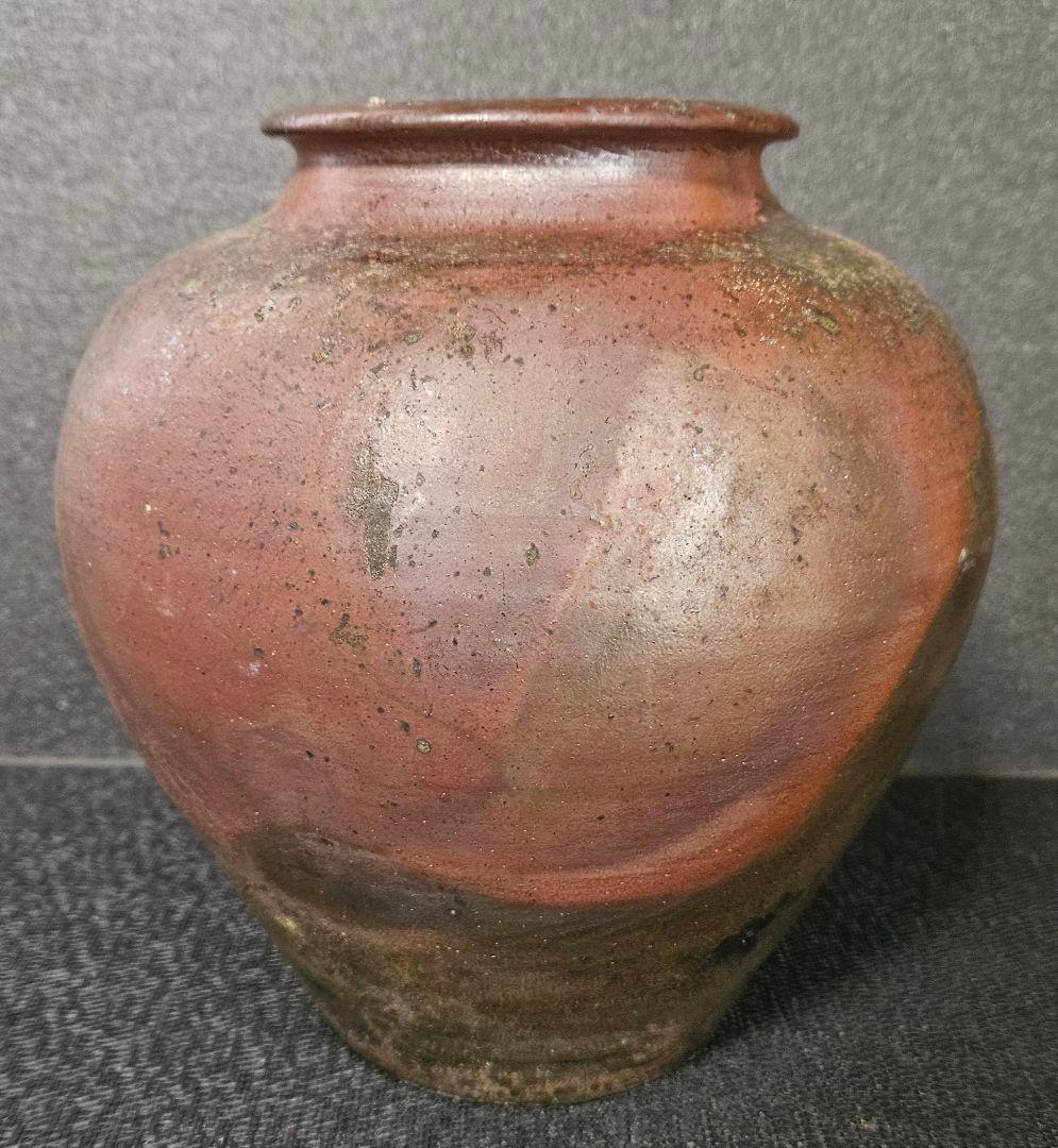 丹波立杭焼　炎　丹久　清水久夫作　丹波　窯変　壺　花入れ　オブジェ　茶道具　共箱