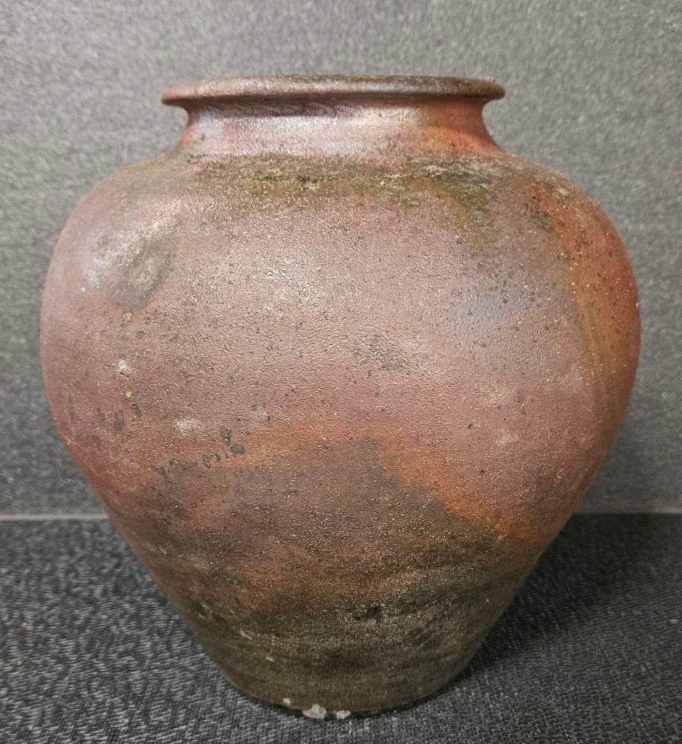 丹波立杭焼　炎　丹久　清水久夫作　丹波　窯変　壺　花入れ　オブジェ　茶道具　共箱