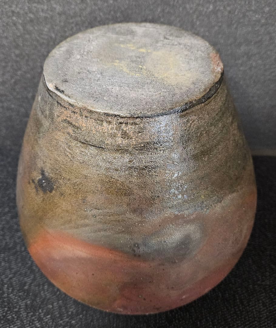 丹波立杭焼　炎　丹久　清水久夫作　丹波　窯変　壺　花入れ　オブジェ　茶道具　共箱