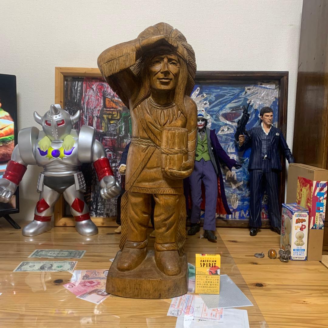 アメリカン・インディアン木製彫刻