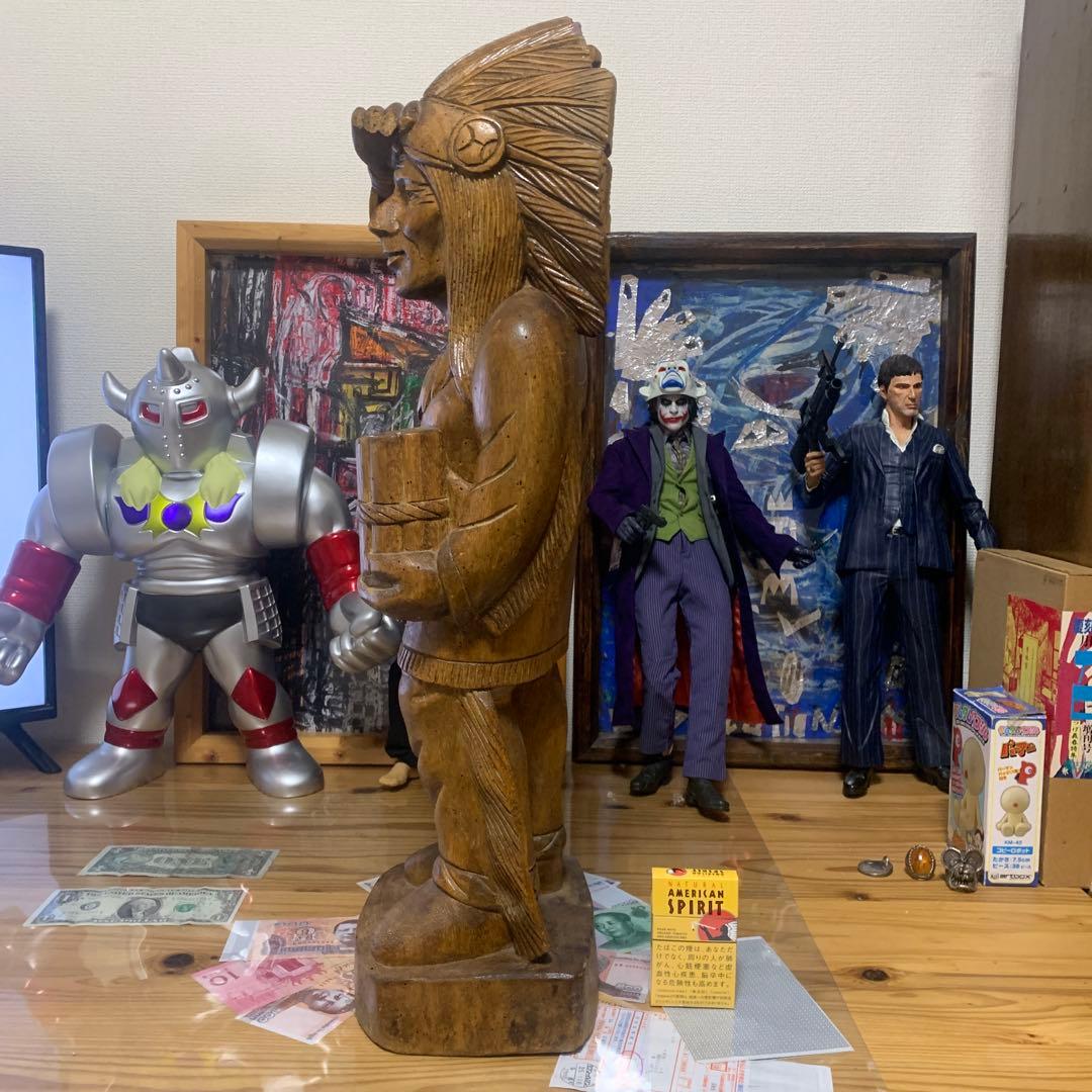 アメリカン・インディアン木製彫刻