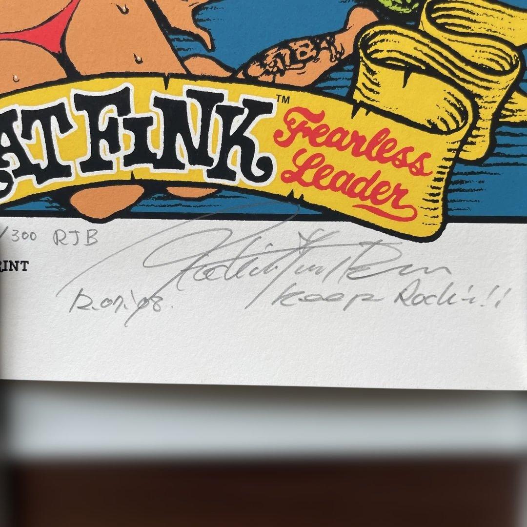 ロッキンジェリービーン　ポスター　直筆サイン入り　RATFINK 水着ver