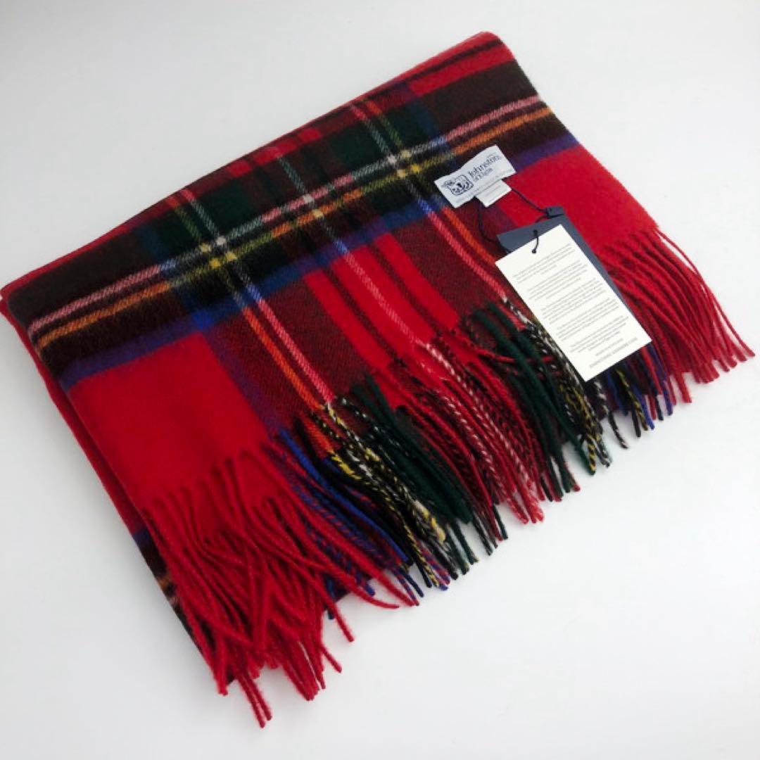 ジョンストンズ　大判　マフラー　スカーフ　ロイヤルスチュワート　タータンチェック