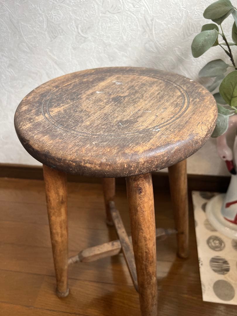 アンティーク スツール ウッドスツール 丸椅子 イス キッチン