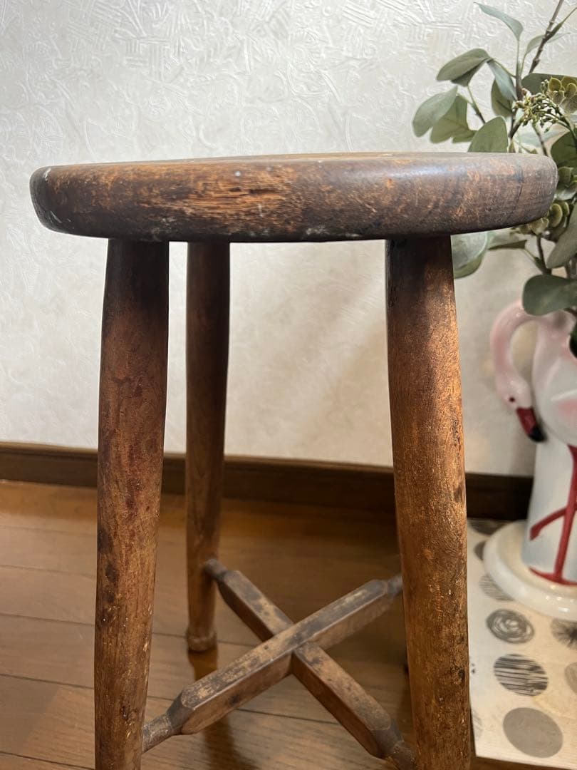 アンティーク スツール ウッドスツール 丸椅子 イス キッチン