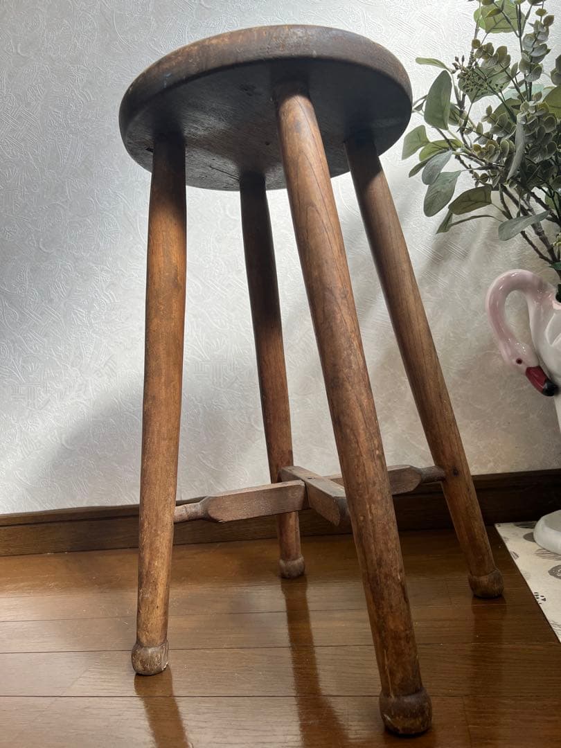 アンティーク スツール ウッドスツール 丸椅子 イス キッチン