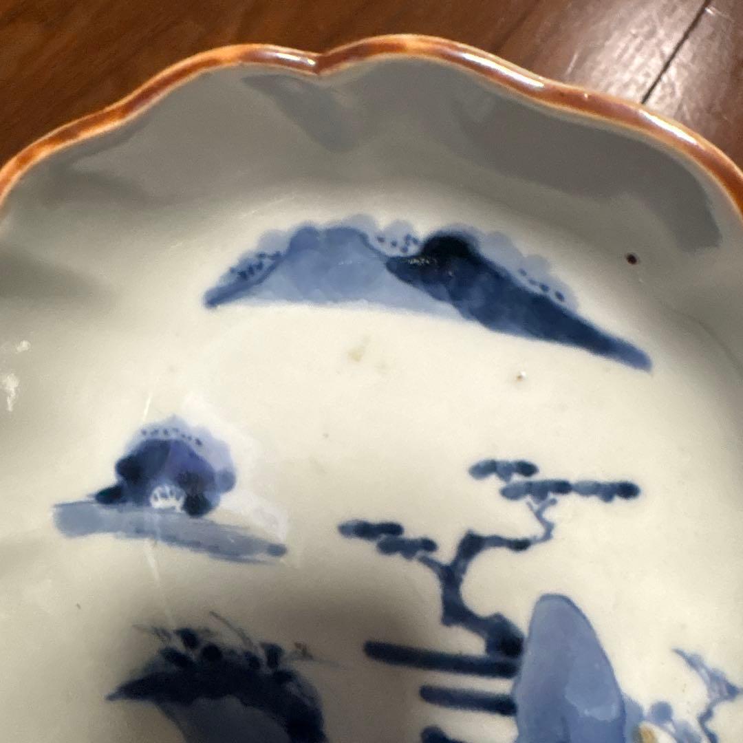 最処古伊万里染付なます皿（鉢）五個セット濃淡の色合い綺麗な山水こだわりの裏印名品