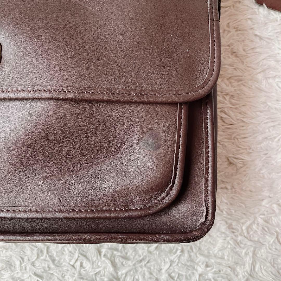 オールドコーチ USA製 ショルダーバッグ ブリーフケース ターンロック 茶系