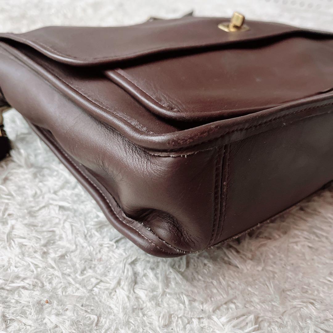 オールドコーチ USA製 ショルダーバッグ ブリーフケース ターンロック 茶系