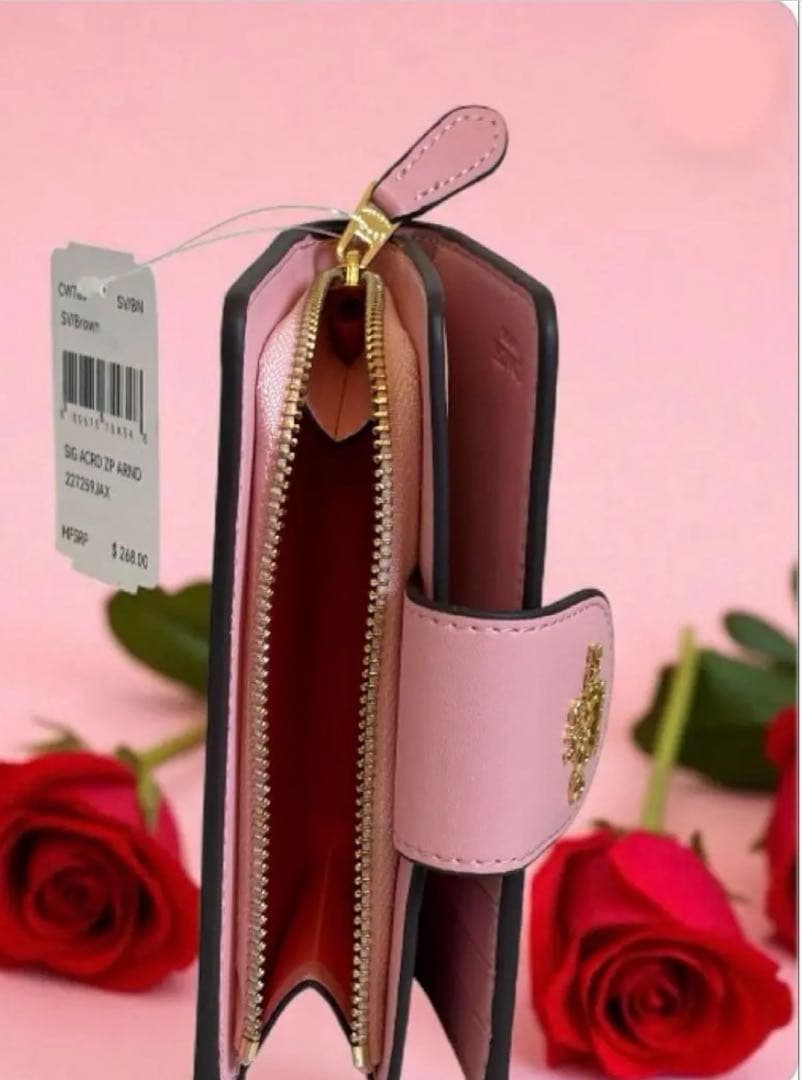 COACH 二つ折り財布ピンク【新品】