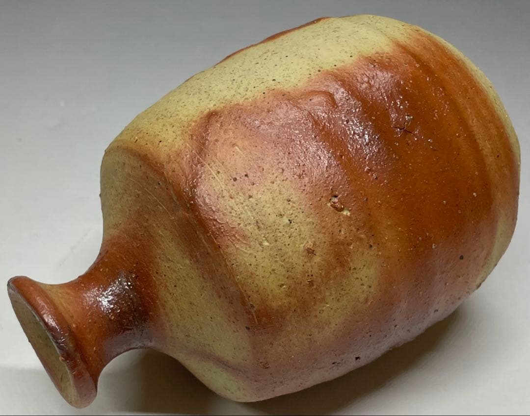 人間国宝　伊勢崎淳　備前緋襷徳利　備前焼　共箱(四方桟盛蓋) 栞　d1194