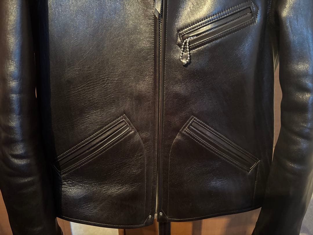 ファインクリークレザーズ　サンタアニタ　レザースポーツジャケット　36　黒　馬革