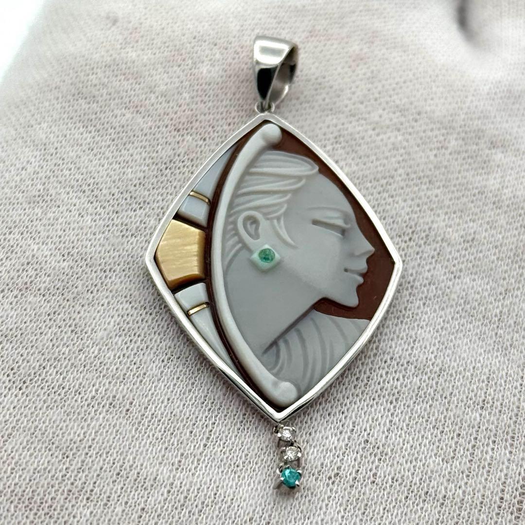 極美品！　ロザリオ・メンネッラ　　ペンダントトップ　カメオ　ダイヤモンド