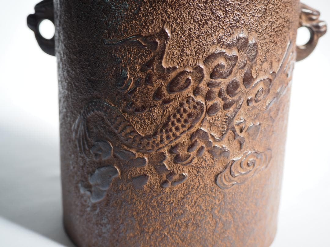 表千家久田宗也12代尋牛斎御書付『雲龍釜』2代門脇喜平造（共箱）