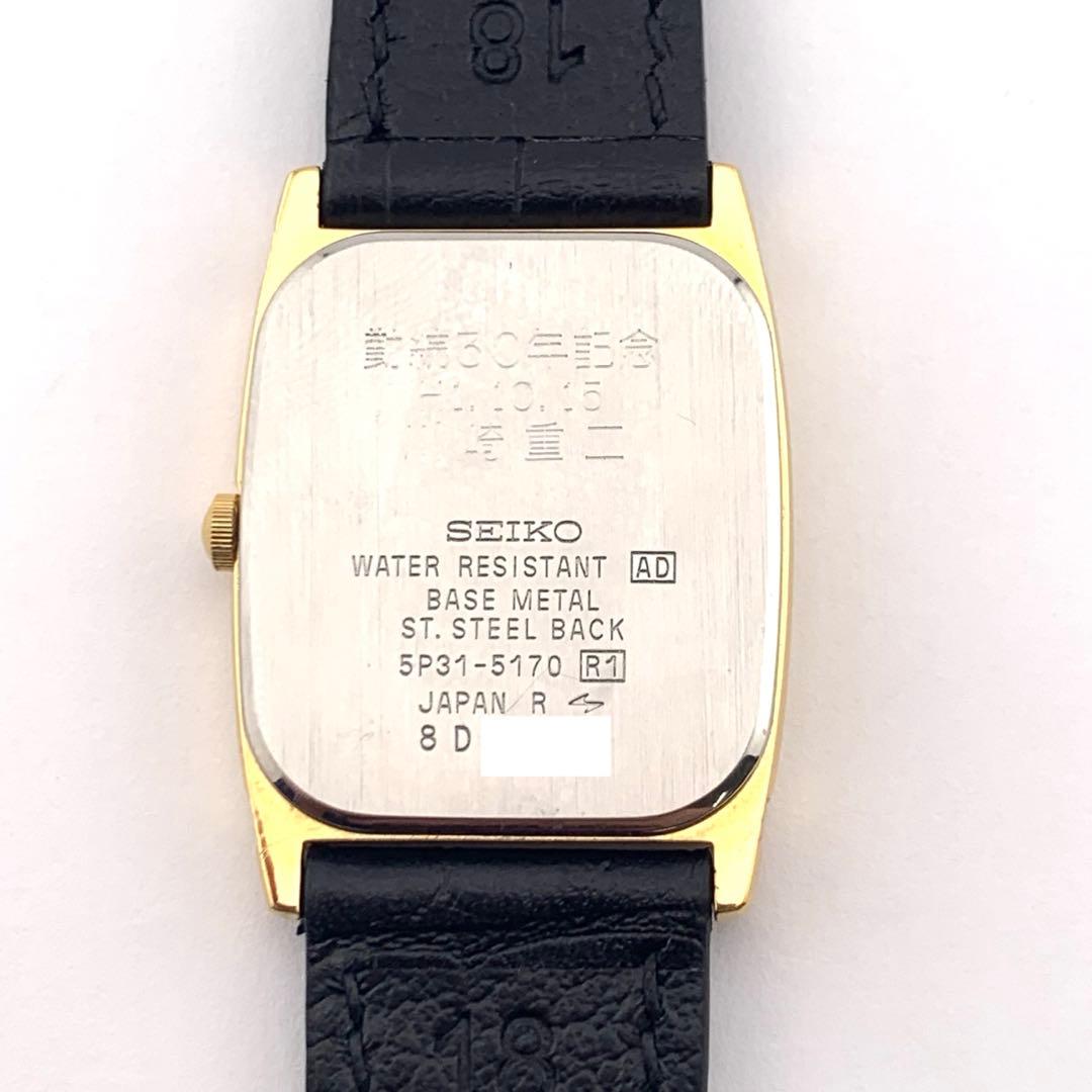 7-4892 SEIKO 5P31-5170 アナログ 腕時計ゴールド/ブラック