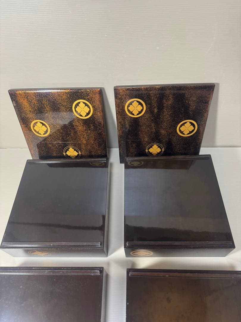 2088 輪島塗り　沈金重箱　金蒔絵　蓋2枚　5重　高級