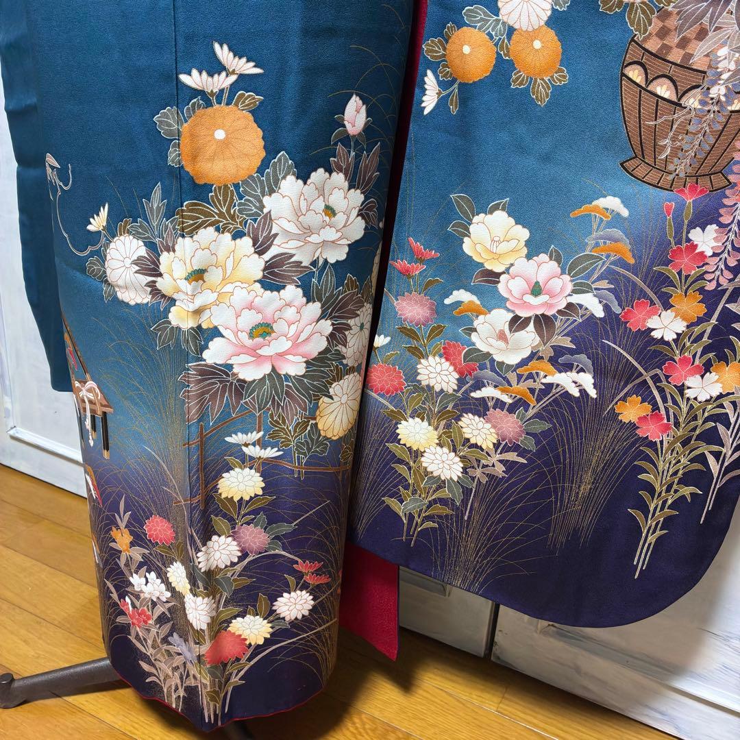 ⁂daoi20050509様⁂【振袖フルセット】極美品 草花御所車 7点セット