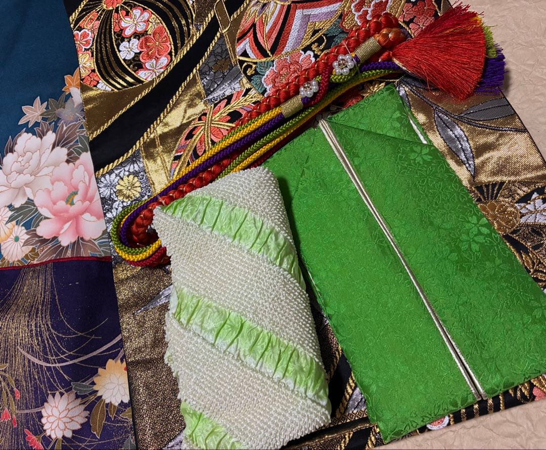 ⁂daoi20050509様⁂【振袖フルセット】極美品 草花御所車 7点セット