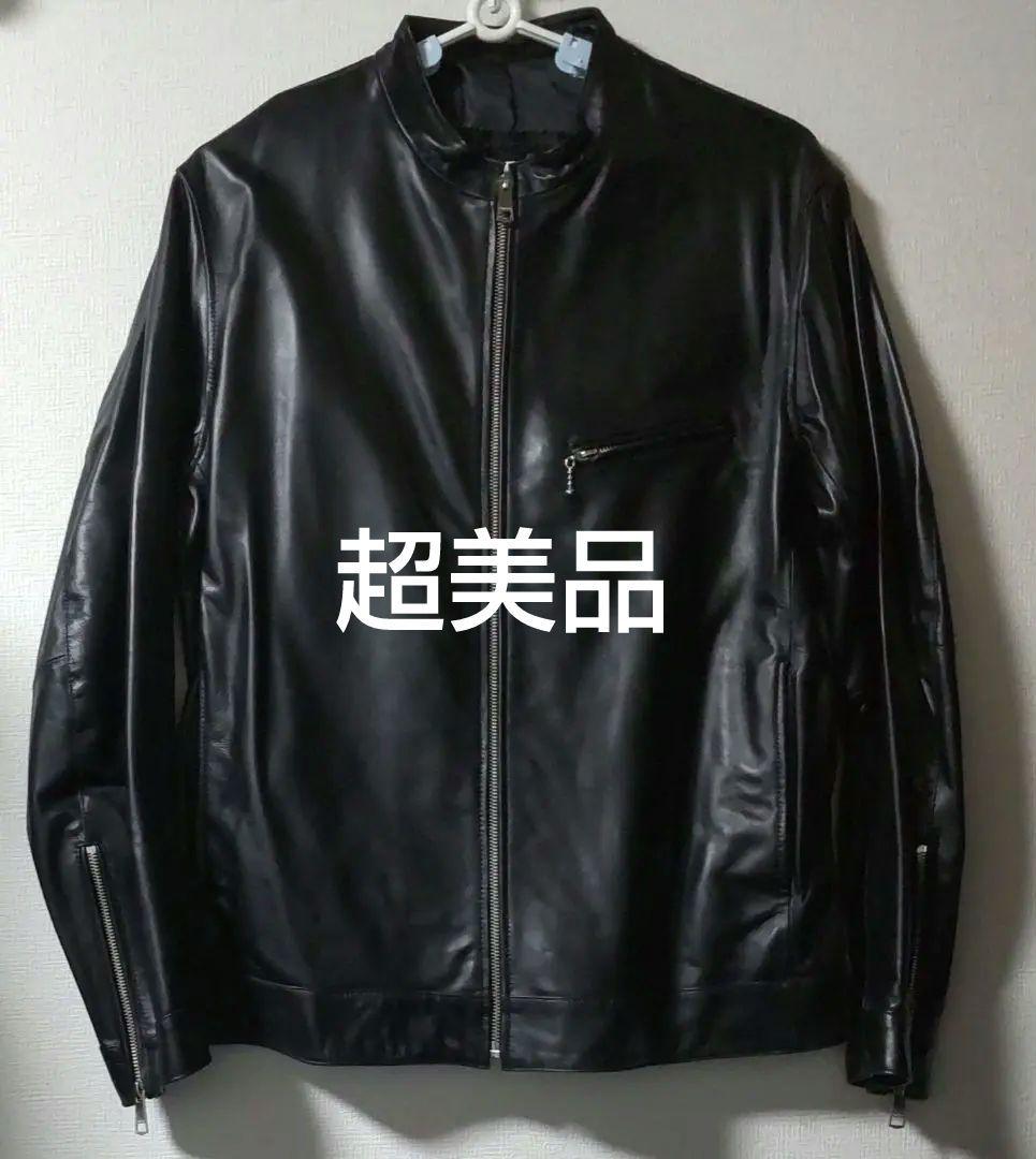 最終サービス致します 黒のラムレザーシングルライダース