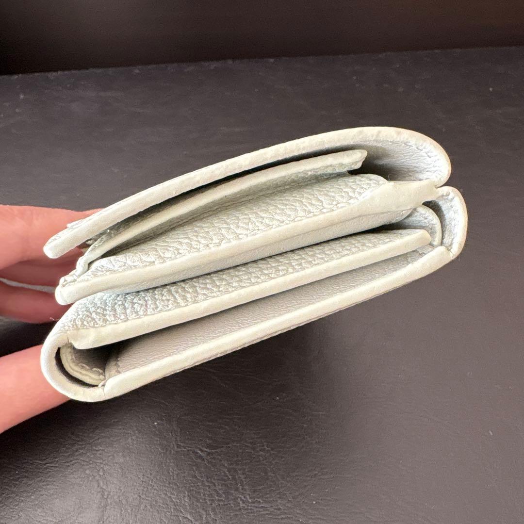 ロエベ　トライフォールドウォレット　ライトセラドン　三つ折り財布　loewe