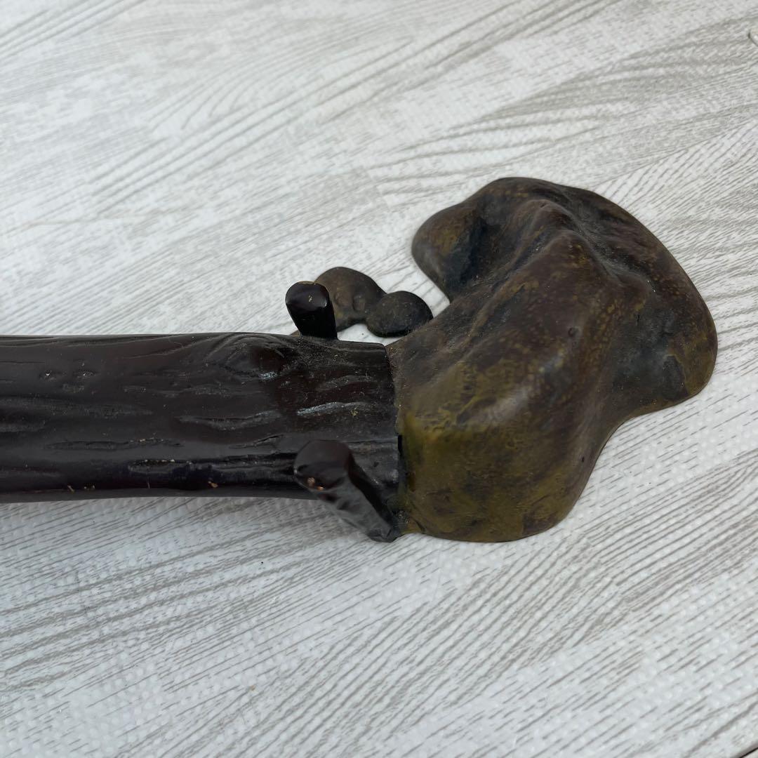 伝統工芸　美術　小鳥　木　止まり木　銅器 真鍮　正晴刻印　金属工芸　古物　骨董