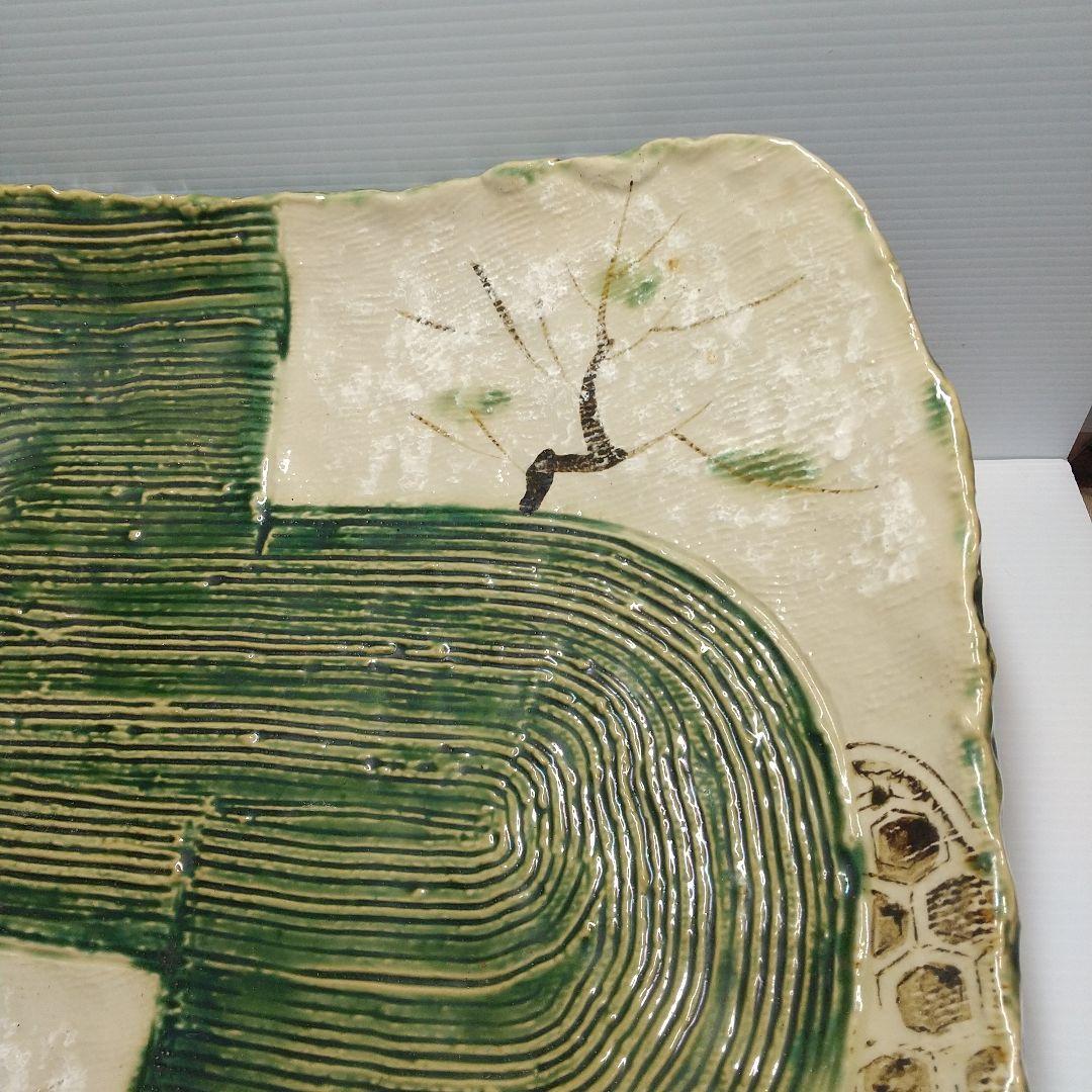 四角皿 時代物 珍しい絵柄品