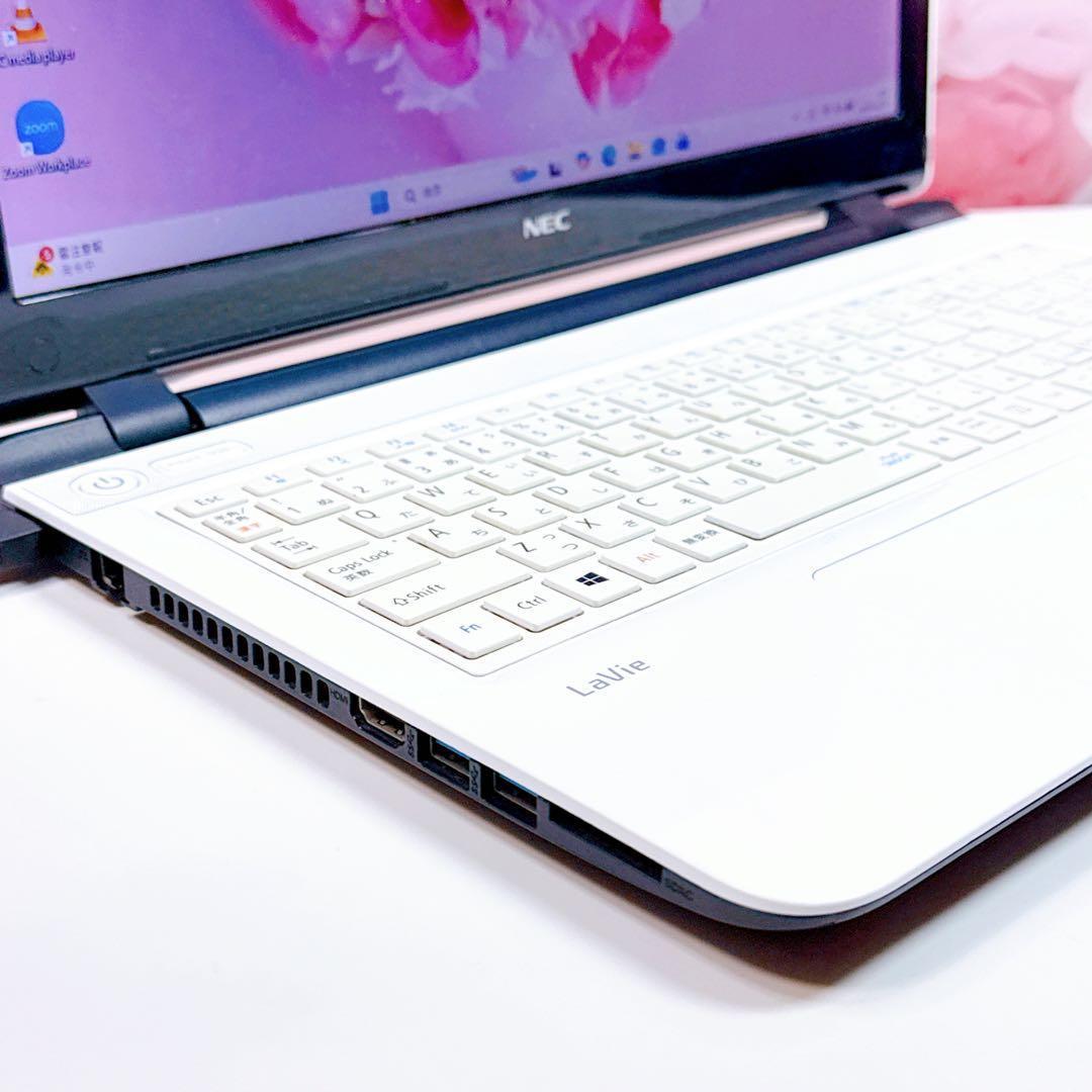 新品高速SSD✨windows11 カメラ付ノートパソコン オフィス 薄型 白