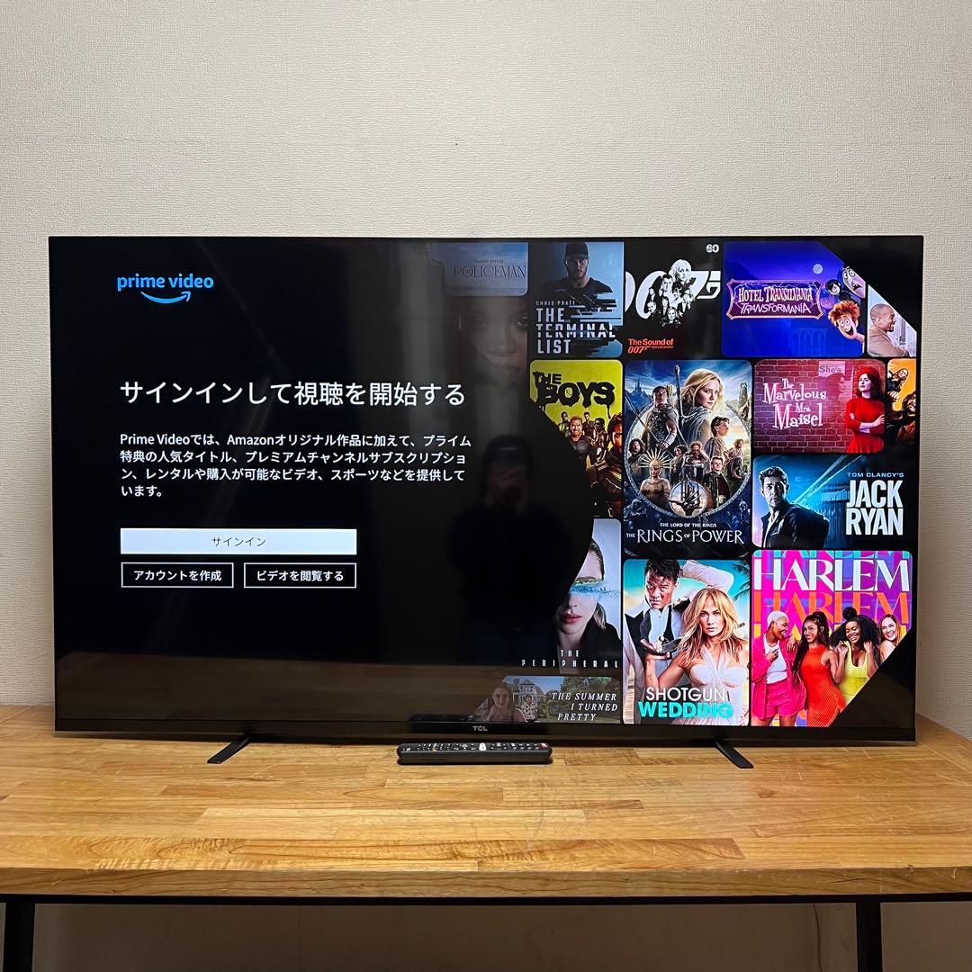 TCL 65V型 4K 液晶テレビ スマートテレビ 65P8S ネット動画アプリ