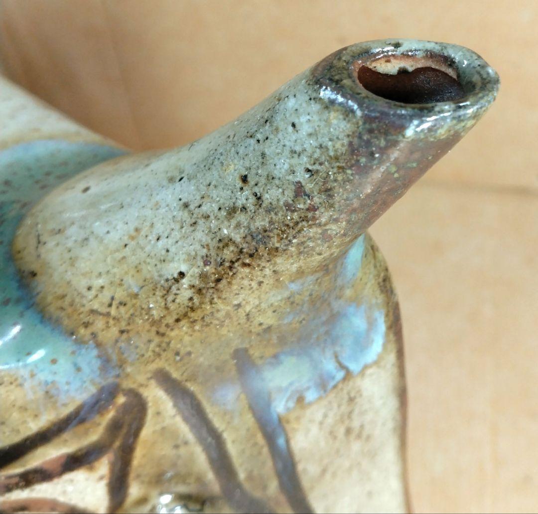 【本物保証】金城次郎 壷屋焼 抱瓶(魚紋抱瓶）共箱 栞 人間国宝 美品 やちむん