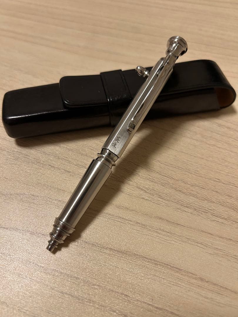 中山英俊 ボルトアクション ボールペン　本革ペンケース付