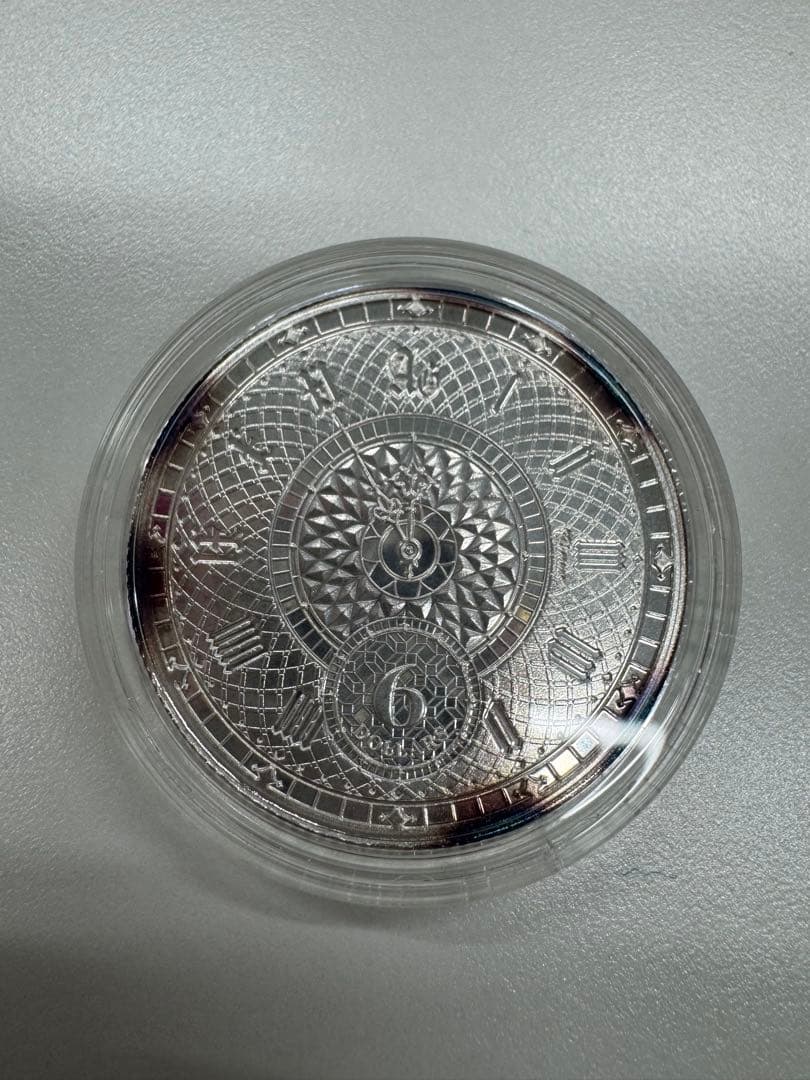 【変色あり】2022 クロノス銀貨 純銀99.99％ 1オンス 6ドル ケース付