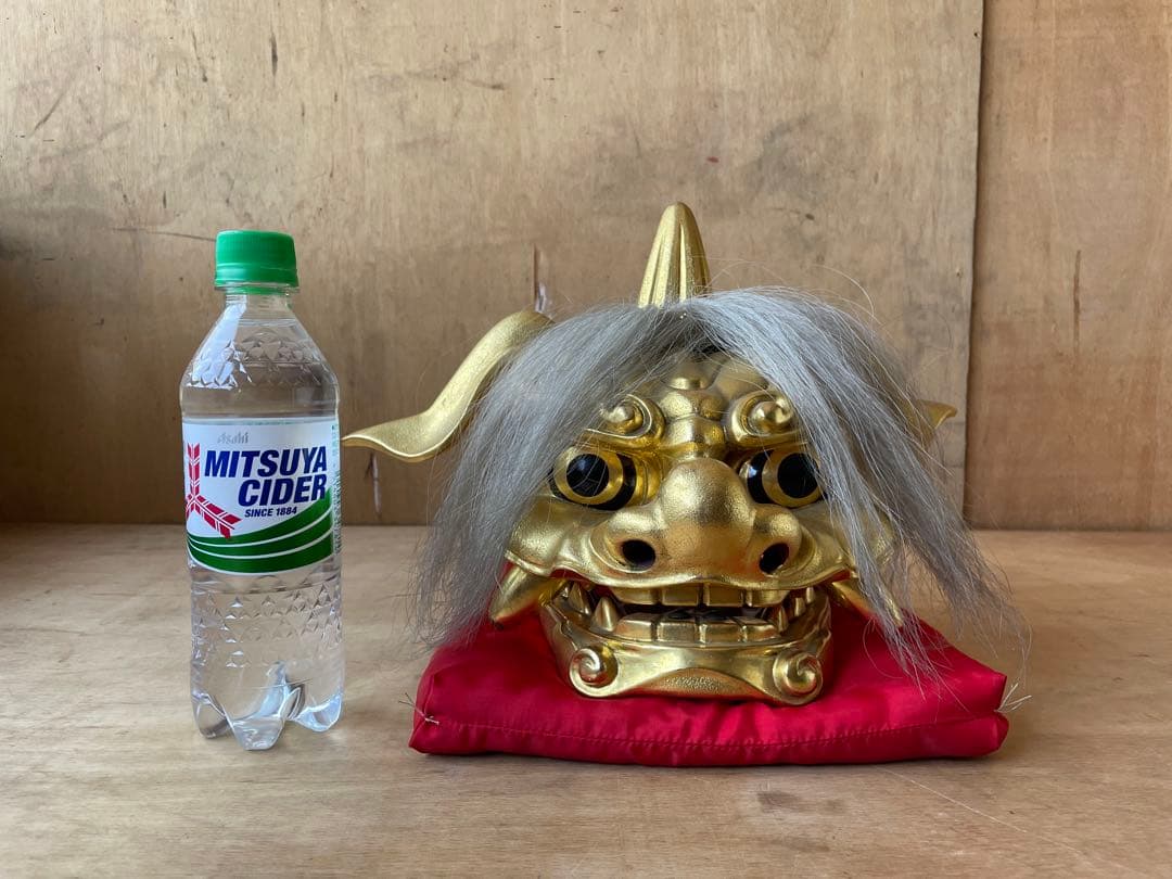 井波彫刻　獅子頭　獅子舞　幅37.6cm 木製