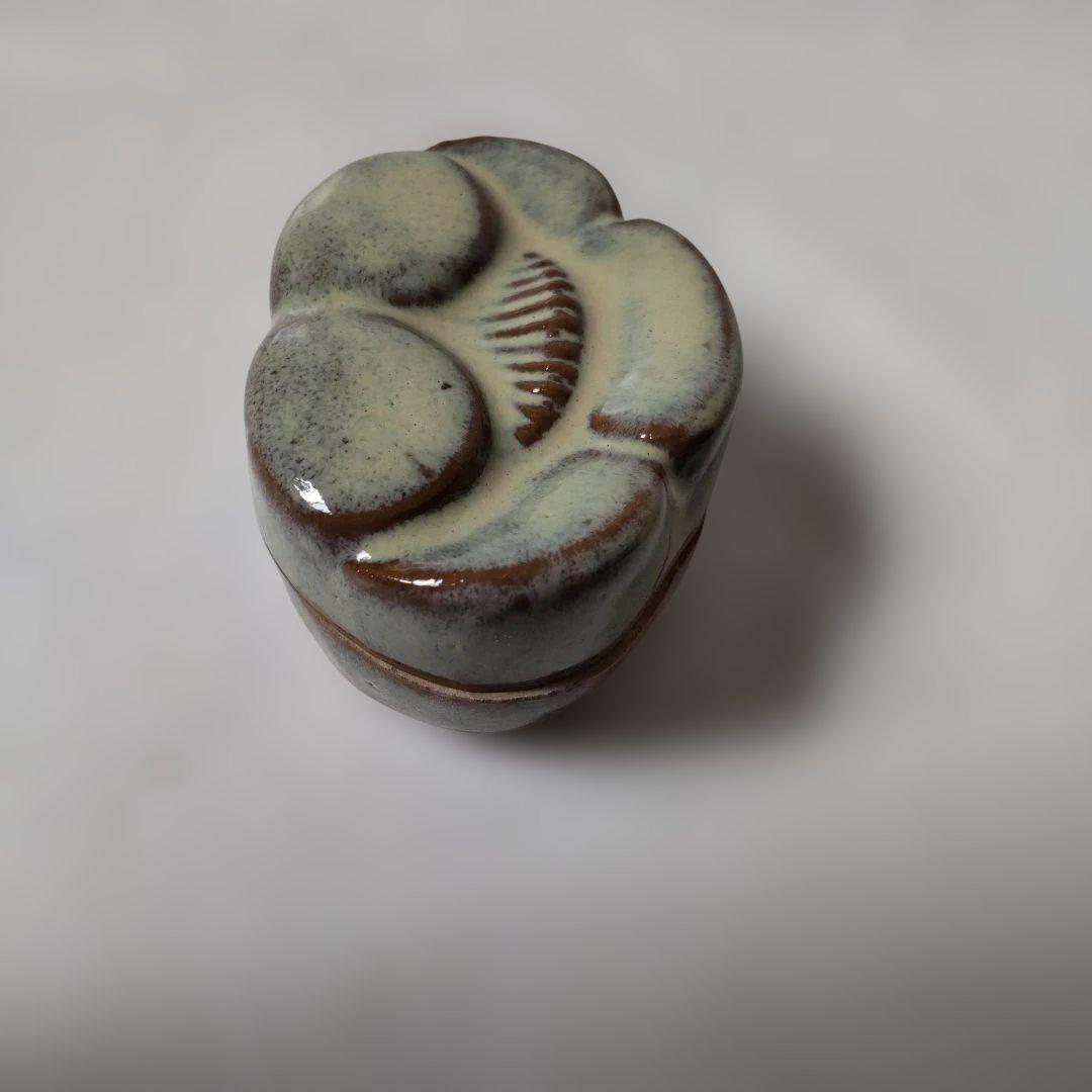 高取梅香合 高取焼 亀井味楽 作 共箱 香合 茶道具 茶器 新品 未使用 保管品