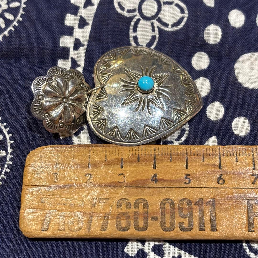 インディアンジュエリー　ターコイズ　コンチョ　ピアス　スタンプワーク　シルバー
