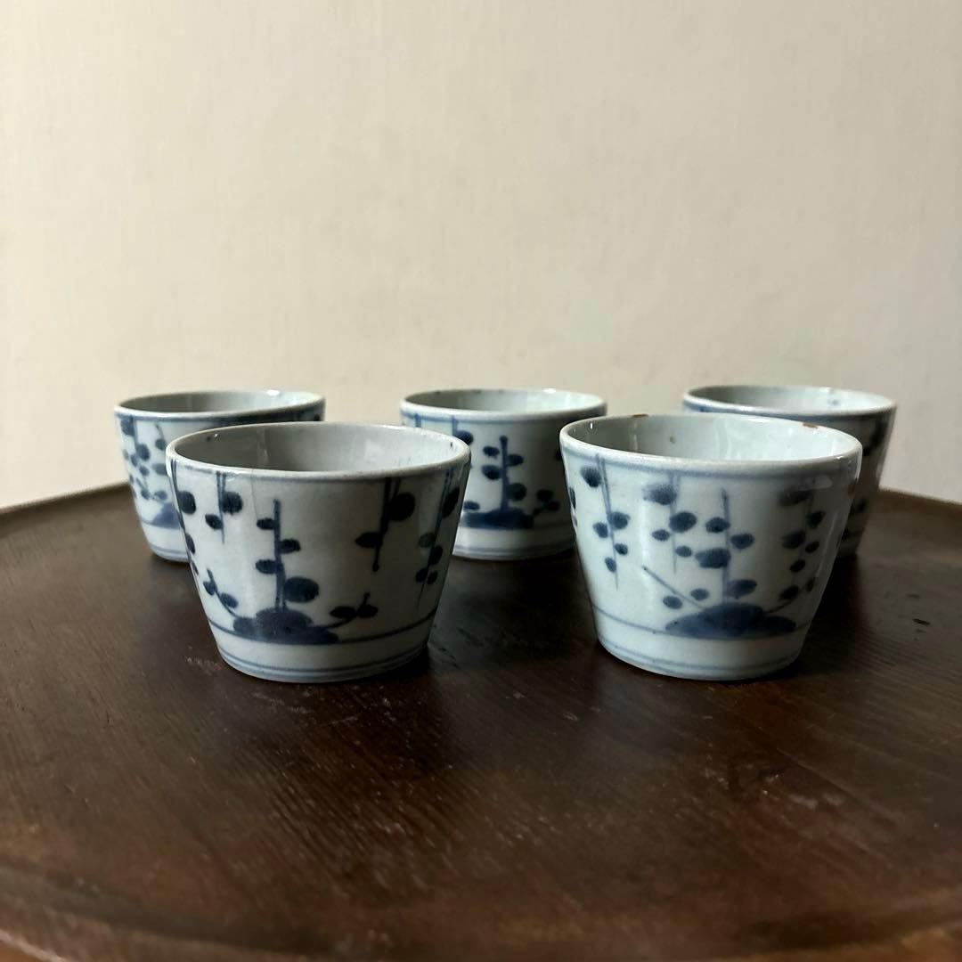 古伊万里蕎麦猪口5点　アンティーク　酒器　懐石　古道具　骨董　検:李朝